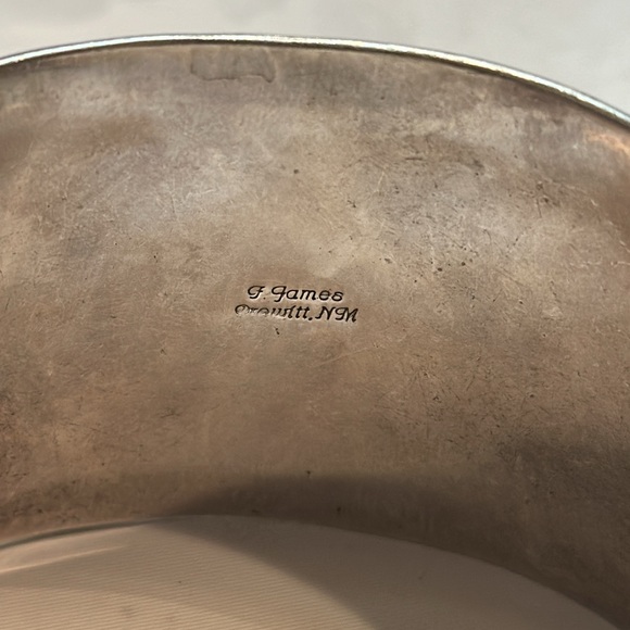 Vintage Navajo G James Signed Kingman Turquoise Silver Cuff Bracelet Heavy🔥🔥🔥 - Picture 3 of 16